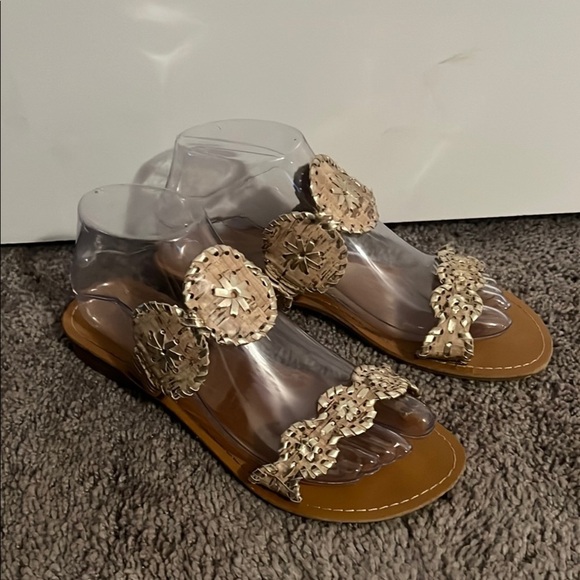 Elegant Tan Sandals with Floral Accents - Picture 1 of 5